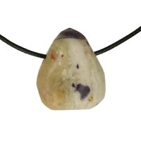 Blauwe opaal uit Mexico doorboord + koord