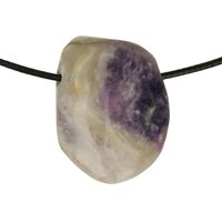 Blauwe opaal uit Mexico doorboord + koord