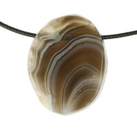 Agaat botswana doorboord + koord