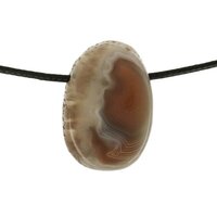 Agaat botswana doorboord + koord