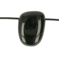  Zilver-Obsidiaan doorboord + koord