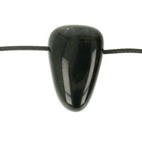  Zilver-Obsidiaan doorboord + koord