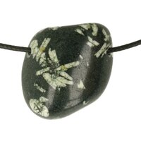 Chrysantsteen Porphyriet doorboord inclusief koord