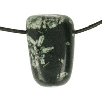 Chrysantsteen Porphyriet doorboord inclusief koord