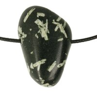 Chrysantsteen Porphyriet doorboord inclusief koord