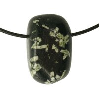 Chrysantsteen Porphyriet doorboord inclusief koord