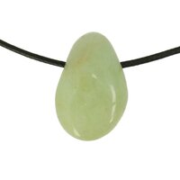 Aquamarijn of blauwe beril doorboord + koord