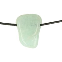 Aquamarijn of blauwe beril doorboord + koord