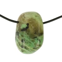 Appelgroene Serpentijn doorboord + koord