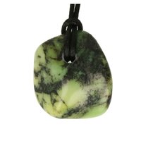 Appelgroene Serpentijn doorboord + koord