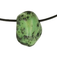 Appelgroene Serpentijn doorboord + koord