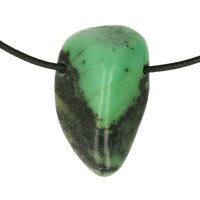Appelgroene Serpentijn doorboord + koord