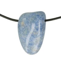 Blauwe kwarts doorboord + koord