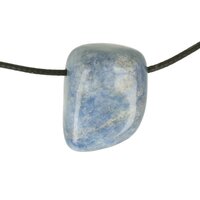 Blauwe kwarts doorboord + koord