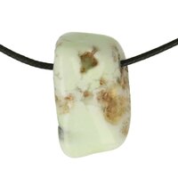 Gaspeït Citroenchrysopraas doorboord + koord