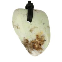 Gaspeït Citroenchrysopraas doorboord + koord