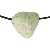 Gaspeït Citroenchrysopraas doorboord + koord