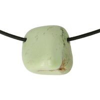 Gaspeït Citroenchrysopraas doorboord + koord