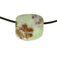 Gaspeït Citroenchrysopraas doorboord + koord