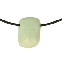 Gaspeït Citroenchrysopraas doorboord + koord