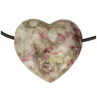 roze tourmalijn in kwarts doorboord incl koord