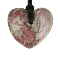 roze tourmalijn in kwarts doorboord incl koord