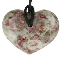 roze tourmalijn in kwarts doorboord incl koord