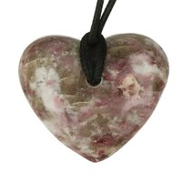 roze tourmalijn in kwarts doorboord incl koord