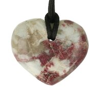 roze tourmalijn in kwarts doorboord incl koord