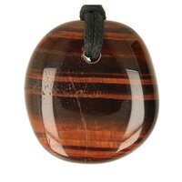 Katteoog rode tijgeroog doorboord + koord