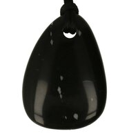 Sneeuwvlok obsidiaan-doorboord + koord