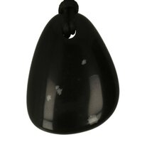 Sneeuwvlok obsidiaan-doorboord + koord