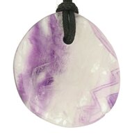 Regenboog fluoriet doorboord + koord