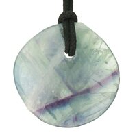 Regenboog fluoriet doorboord + koord