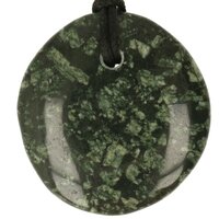 Chrysantsteen Porphyriet doorboord + koord