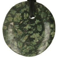 Chrysantsteen Porphyriet doorboord + koord