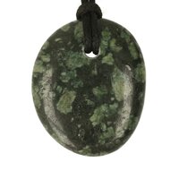 Chrysantsteen Porphyriet doorboord + koord