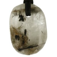 Tourmalijnkwarts doorboord + koord