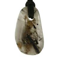 Tourmalijnkwarts doorboord + koord