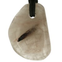 Tourmalijnkwarts doorboord + koord