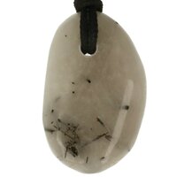 Tourmalijnkwarts doorboord + koord