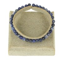 Sodaliet armband ronde kraal kinder 4 mm