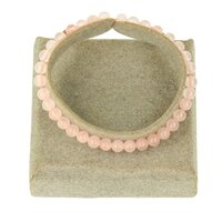 Rozenkwarts armband ronde kraal kind -Ø ca 0.4 mm