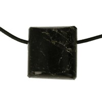 zwarte tourmalijn  doorboord + koord