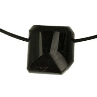 zwarte tourmalijn  doorboord + koord