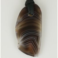 Agaat botswana doorboord + koord