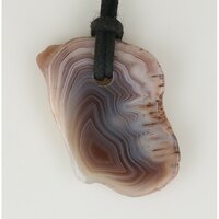 Agaat botswana doorboord + koord