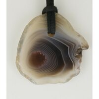 Agaat botswana doorboord + koord