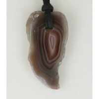 Agaat botswana doorboord + koord