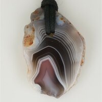 Agaat botswana doorboord + koord